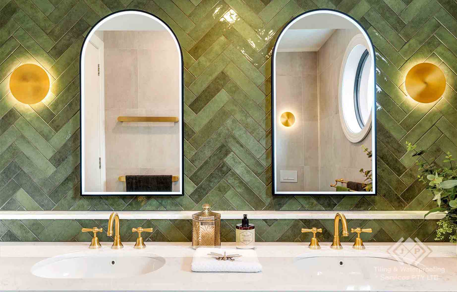 Bathroom mosaic tile detail professional tiling design